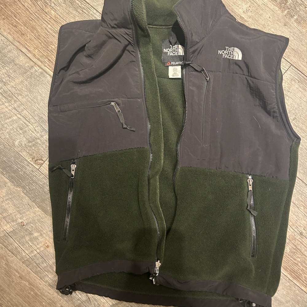 The North Face Men's Black and Dark Green Vest